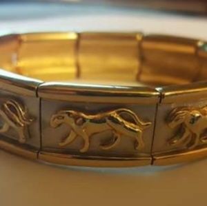 Egyptian Panther design bracelet & earrings combo